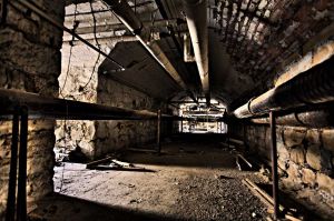 The service tunnels below the hospital. There was a rumor these tunnels were used to transport patients around the hospital.  